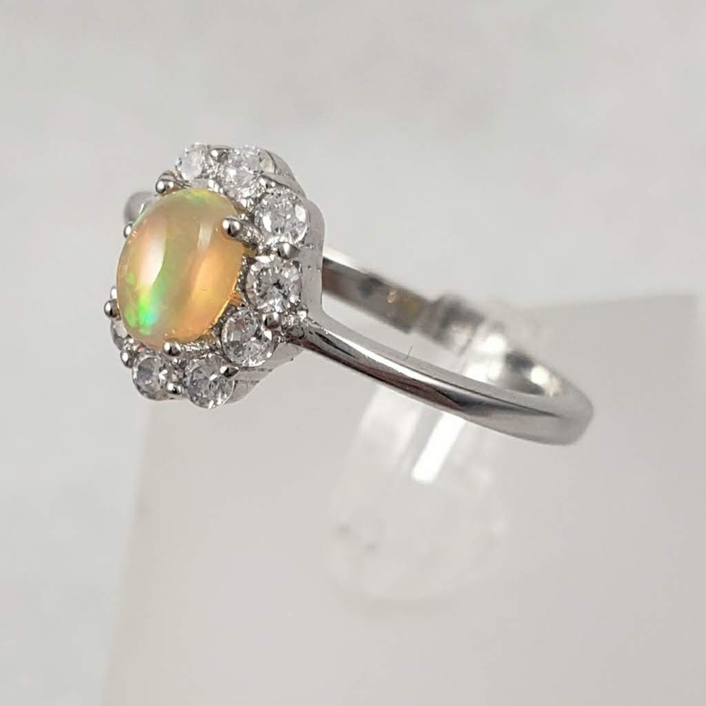 Sterling Silver Natural Opal Ring - Picture 4 of 9